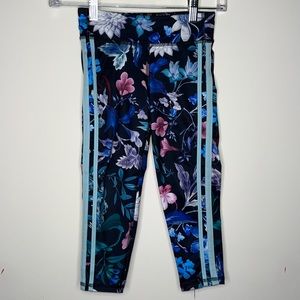 old navy active girls leggings small 6-7 floral activewear go-dry